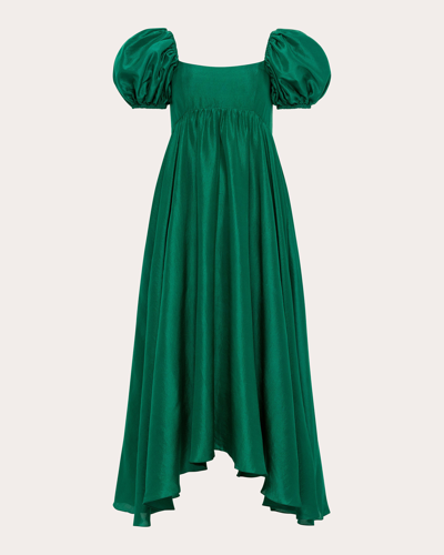 Azeeza Rory Silk Midi Dress In Green