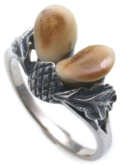 Pre-owned Diana Grandel Ring Echt Silber 925 Jagdschmuck Grandelschmuck Grandelring 3 In Weiss