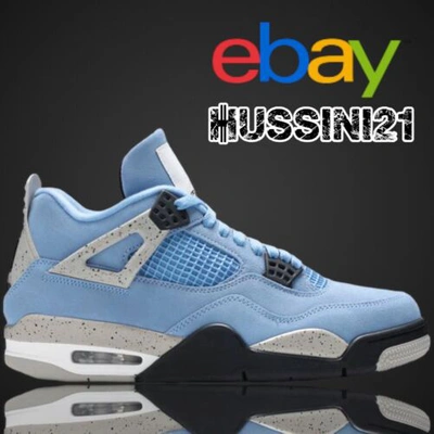 Pre-owned Jordan Nike Air  4 Retro University Blue | Sneaker Herren Schuhe Ct8527-400