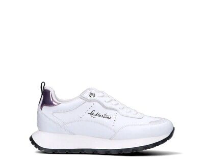 Pre-owned La Martina Shuhe  Frau Sneakers Trendy Bianco Naturleder,stoff Lfw231-520-4150