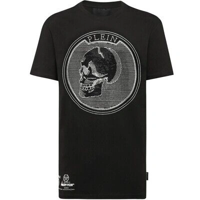 Pre-owned Philipp Plein Herren T-shirts Utk0018 02 Black T-shirt