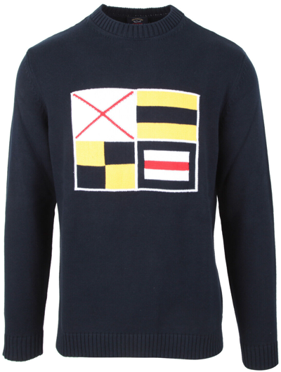 Pre-owned Paul & Shark Yachting Herren Pullover Sweater Jumper Rundhals L Nautical Flag