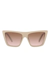 Prada 56mm Square Sunglasses In Brown Grad