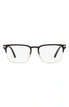 Prada 55mm Rectangular Optical Glasses In Pale Gold