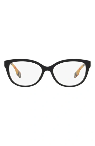 Burberry Esme 54mm Square Optical Glasses In Matte Black