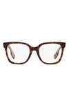 Burberry Evelyn 52mm Square Optical Glasses In Havana