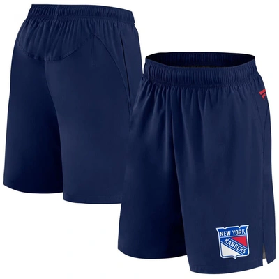 Fanatics Branded  Navy New York Rangers Authentic Pro Tech Shorts