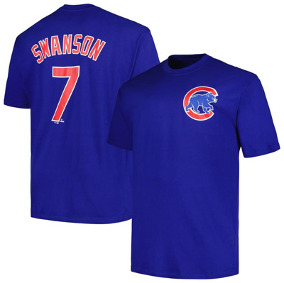 Profile Men's  Dansby Swanson Royal Chicago Cubs Big And Tall Name And Number T-shirt