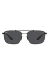 Ray Ban 58mm Square Sunglasses In Black