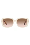 Ralph 55mm Gradient Rectangular Sunglasses In Cream