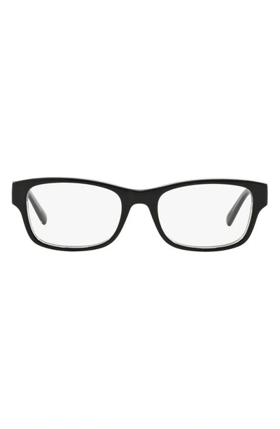 Michael Kors Ravenna 53mm Square Optical Glasses In Black Blue