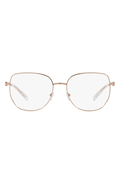 Michael Kors Belleville 54mm Square Optical Glasses In Rose Gold