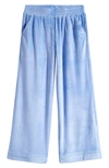Zella Girl Kids' Velour Wide Leg Pants In Blue Cornflower