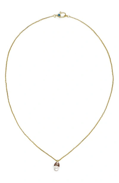 Polite Worldwide Graphic Freshwater Pearl Necklace In Gold