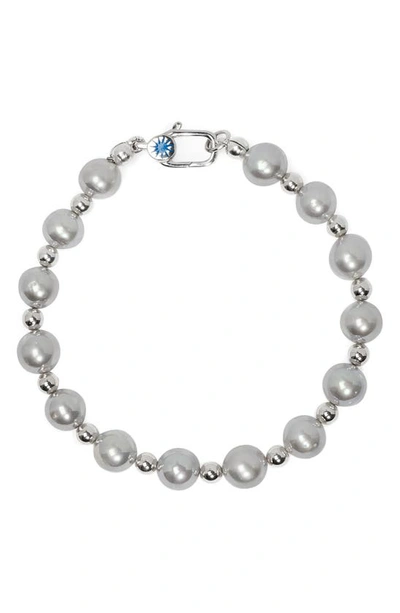 Polite Worldwide Ppf Freshwater Pearl Bracelet In Silver