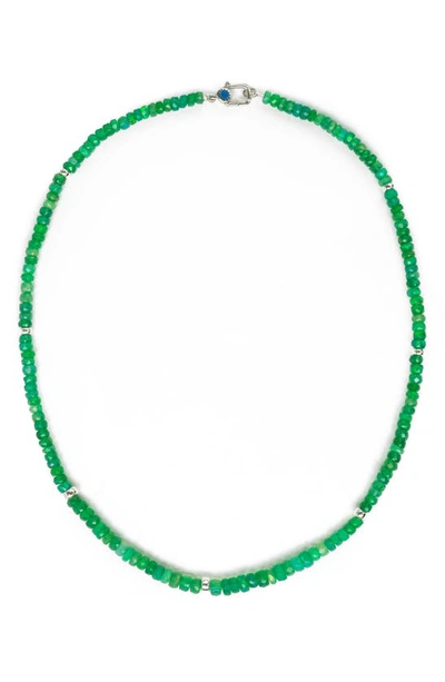 Polite Worldwide Mystical Opal Beaded Necklace In Green