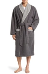 Nordstrom Shawl Collar Bouclé Robe In Grey Castlerock