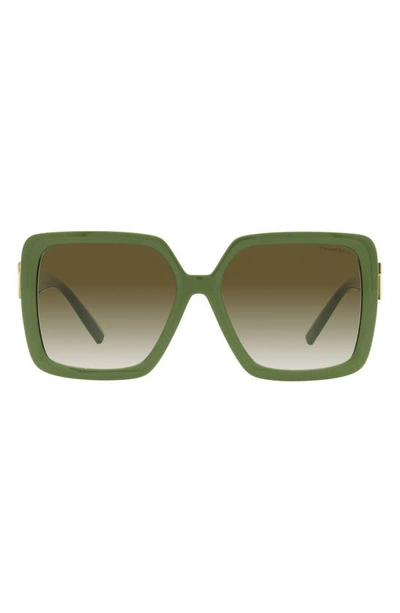 Tiffany & Co Tf4206u Square-frame Branded Acetate Sunglasses In Light Grey Gradient Green
