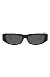 Versace 50mm Rectangular Sunglasses In Black