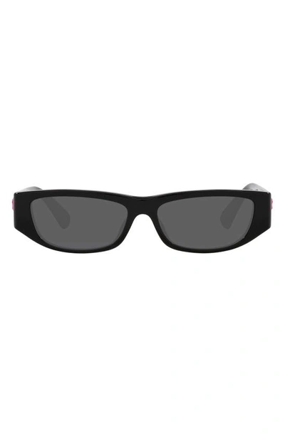 Versace 50mm Rectangular Sunglasses In Black
