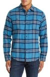 Schott Two-pocket Flannel Long Sleeve Button-up Shirt In Sky