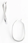 Roberto Coin Twisted Gold Hoop Earrings In Wg