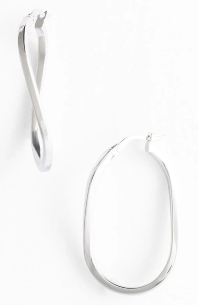 Roberto Coin Twisted Gold Hoop Earrings In Wg