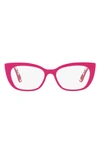 Dolce & Gabbana 49mm Cat Eye Optical Glasses In Pink