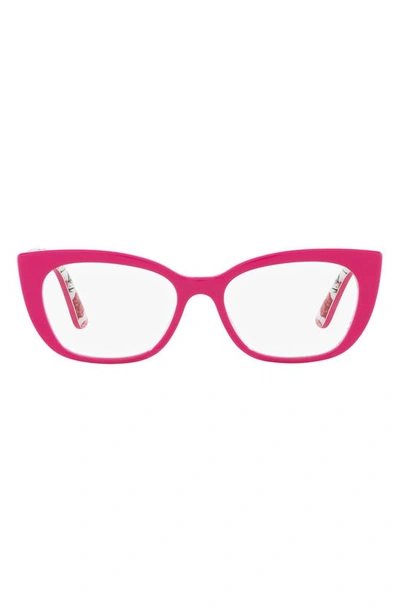 Dolce & Gabbana 49mm Cat Eye Optical Glasses In Pink