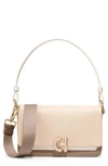 Cole Haan Mini Leather Shoulder Bag In Irish Coffee/ Ch Oat/ I