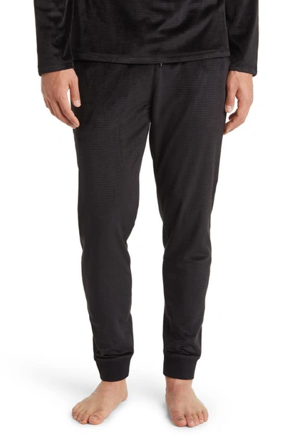 Daniel Buchler Chainlink Velour Jogger Pyjama Trousers In Black