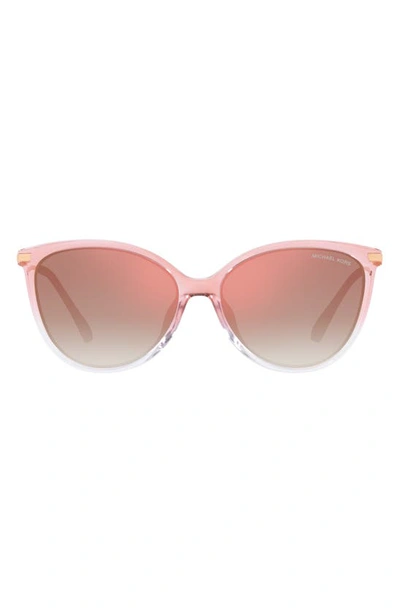 Michael Kors Dupont 58mm Gradient Cat Eye Sunglasses In Rose Gold