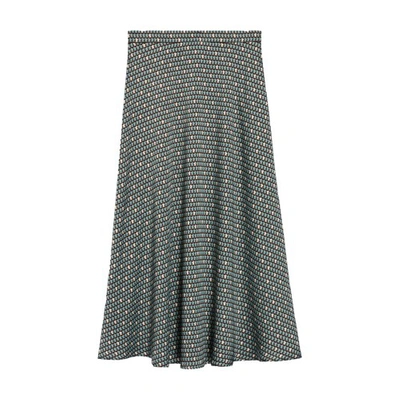 Claudie Pierlot Printed A-line Midi Skirt In Heller_print