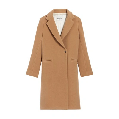 Claudie Pierlot Womens Bruns Good Single-breasted Mid-length Wool Coat In Nougat