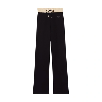 Claudie Pierlot Womens Bleus Macmic Elasticated-waist Loose-fit Knitted Trousers In Marine