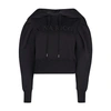 NINA RICCI CROPPED PULL-OVER FLEECE HOODIE