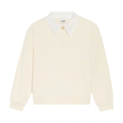 Claudie Pierlot Cotton Sweatshirt In Ecru