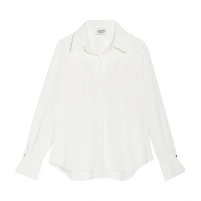 Claudie Pierlot Flowing Blouse In Ecru