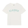 Claudie Pierlot Womens Naturels Trim Logo-print Short-sleeve Cotton T-shirt In Ecru