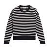 Claudie Pierlot Womens Divers Madi Striped Brand-embroidered Cashmere Jumper In Bicolore