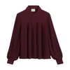 Claudie Pierlot Womens Rouges Bapia Straight-fit Pleated Woven Blouse In Bordeaux