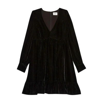 Claudie Pierlot Velvet Mini Dress In Schwarz