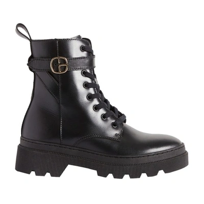 Claudie Pierlot Black Leather Boots In Noir / Gris