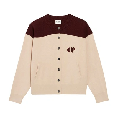 Claudie Pierlot Womens Divers Minimum Logo-embroidered Two-tone Knitted Cardigan In Zweifarbig