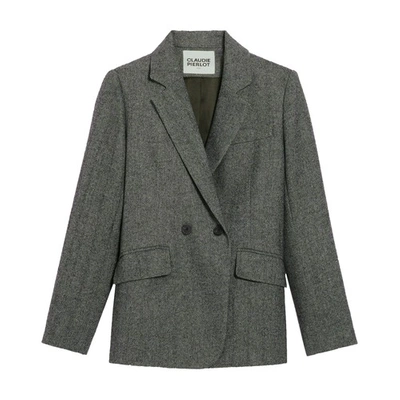 Claudie Pierlot Womens Divers Villaga Two-tone Double-breasted Woven Blazer In Zweifarbig