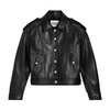 Claudie Pierlot Cropped Leather Jacket In Schwarz