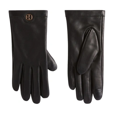 Claudie Pierlot Leather Gloves In Schwarz