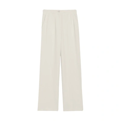 Claudie Pierlot Womens Naturels Wide-leg Mid-rise Cotton And Linen-blend Trousers In Ecru