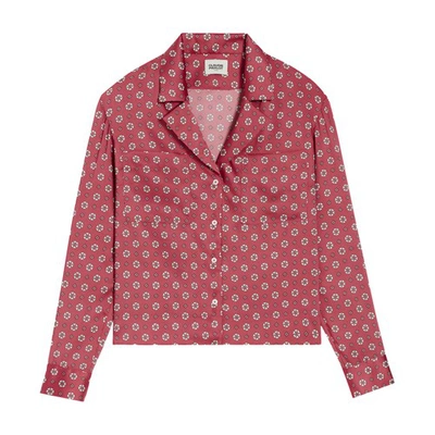 Claudie Pierlot Printed Satin Shirt In Heller_print