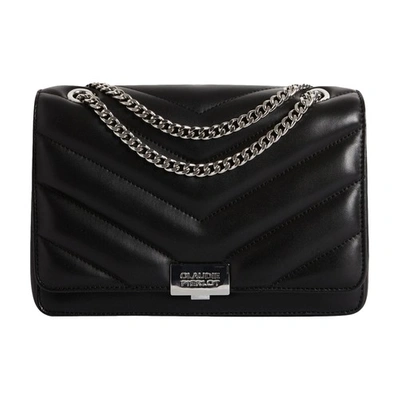 Claudie Pierlot Chevron-quilted Leather Shoulder Bag In Schwarz